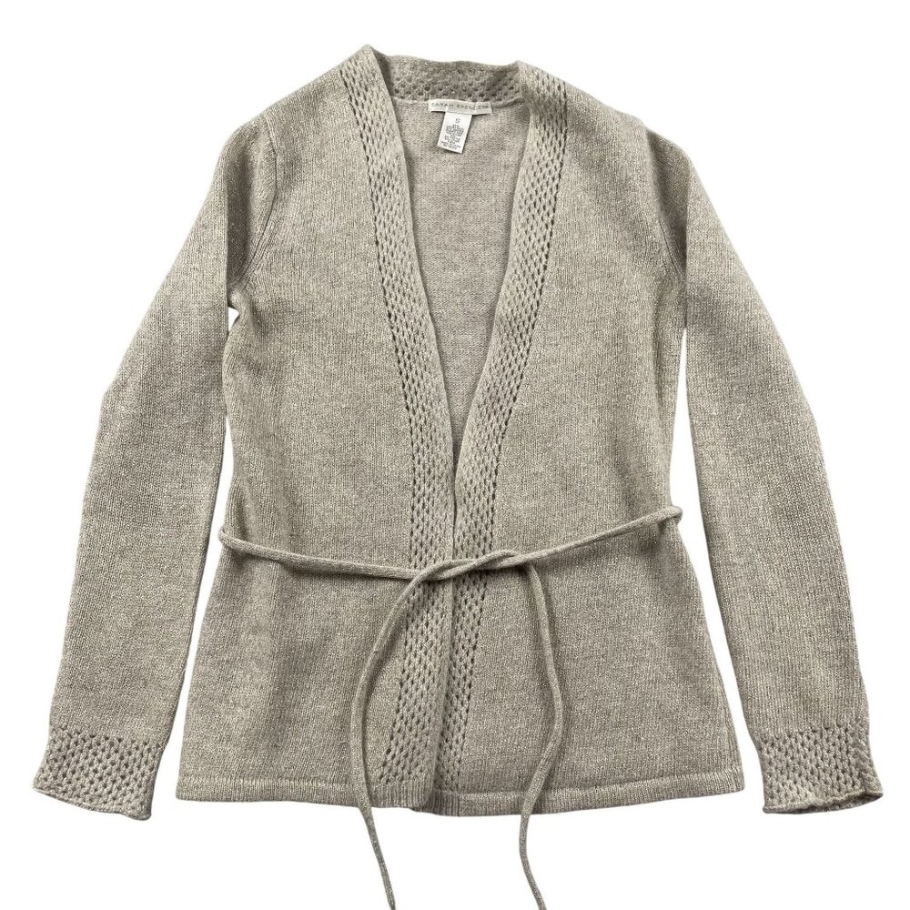 Sarah Spencer Cardigan Sweater Womens S Gold Shimmer Wool Angora